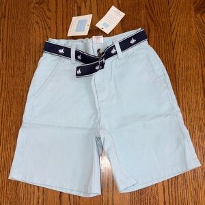 Janie and Jack Classic Light Blue Chino Shorts with Nautical Sailboat Belt